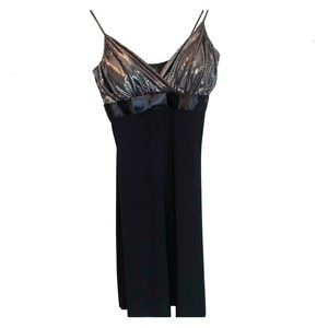 Juniors Black and Metallic Spandex dress- Small
